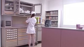 Wild Asian nurse gives her patient a jaw dropping handjob in a POV shoot