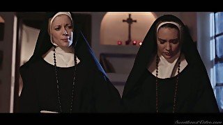 Libidinous and sinful nuns can't stop eating each others yummy pussies