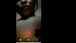 Kenya girl Audrey showing her boobs to her Indian boyfriend