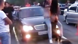 Car Show Girl Practically Fucks Guy In Public