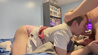 Breeding daddy’s good boy deep in a skirt (full vid on only fans thustin69) 