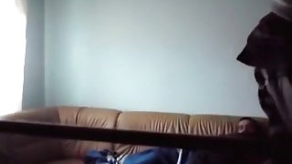 Russian girl has missionary and cowgirl sex on the sofa
