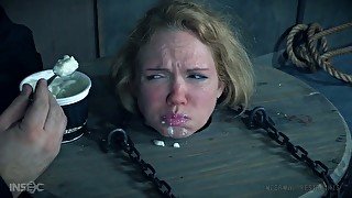 Slut Rain DeGrey is restrained and fed with spoiled food