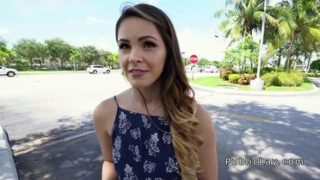 Pretty Rayna Rose is making a perfect Blowjob in public