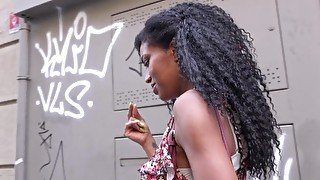 GERMAN SCOUT - FIT BIG SAGGY TITS EBONY TINA FIRE - PICKUP AND ROUGH FUCK STREET CASTING