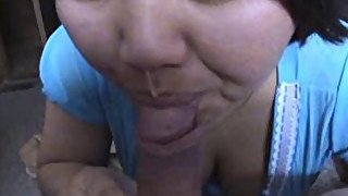 Asian Housewife Gives A Blowjob And Eats Cum