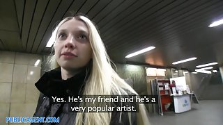 PublicAgent: Pale Skinny Mina stretches her pussy to take my big cock