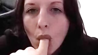 Brunette milf sucks my dick and welcomes it in her asshole