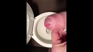 Stroking my Cock before taking a Piss