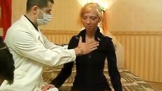 Two docs with hard cocks penetrate this sexy blond babe Sofi