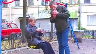 Old Russian broad is eager for his dick to pound her hole