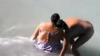 Beach voyeur films breast