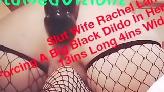 Slut Wife Rachel Lane Takes BIG BLACK DILDO In Her Ass 13ins Long 4ins Wide