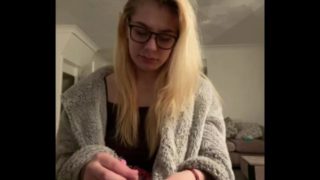 Step mom in front of camera masturbate making step son cum in 20 seconds n Laptop 