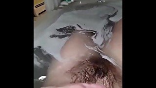 Vikki Bush shows her sexy hairy body off in the tub