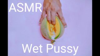 ASMR wet pussy with dildo