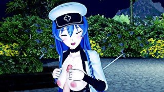 Esdeath BLOWJOB and TITJOB Akama Ga (3d Hentai)