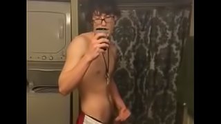 Young male teen strip tease