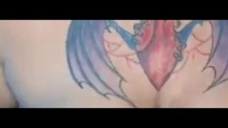 Blue Haired Tinder date gave me Giant boob job!! and cum on her Tattoo!!