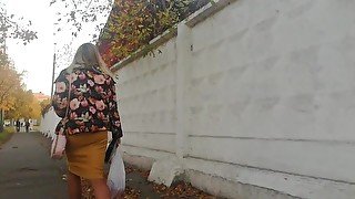 candid tight skirt
