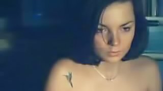 Homemade video of the nasty brunette babe masturbating for the webcam