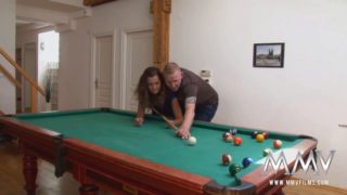 Rough couple sex on the pool table