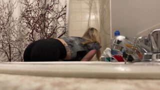Hot Blonde 22 year old StepMom MILF Showering and undressing.