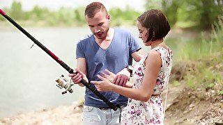 Smooth outdoors fucking by the river with gorgeous Anabelle