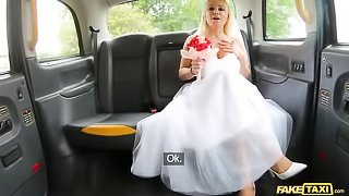 Slutty busty bride Tara Spades hard fucked in the old taxi