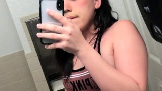 Shemale tranny enjoying solo masturbation