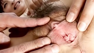Two horny guys finger the pussy of a cute chick and fuck her hard