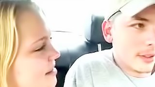 Slutty and hot teen is doing blowjob in the car