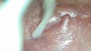 Slow Ejaculation Of Semen On Your Clitoris-CloseUp