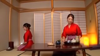 Two Nasty Asian Whores Share A Cock And Get Tit Fucked
