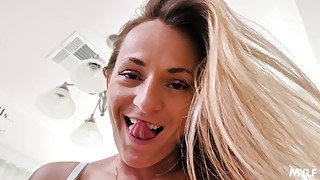 POV video of tattooed Natasha Starr giving head and eating cum
