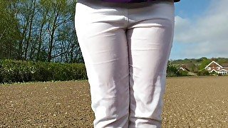 ⭐ Mini Jeans Pissing Compilation  - White Jeans Are Made For Wetting! Some of my early clips!