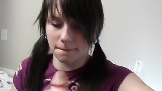 Sexy Brunette Slut Hot Handjob