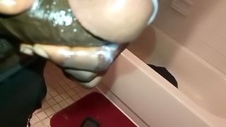 Quick cum after work in slo motion