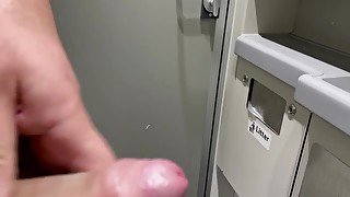 Risky train toilet wank with door unlocked.  What happens next is in full vid in fan club :)