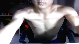 Korean boy showing his big cock on the cam