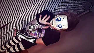 Creepy Anime Mask Masturbation