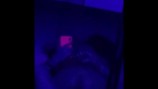 AMATEUR slim thick with big ass riding cock in blue light 