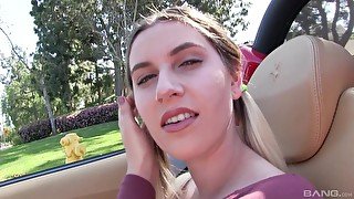 Hairy Niki Snow gives head by the pool and then gets fucked