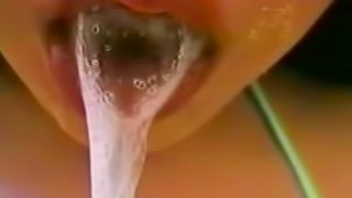 Japanese swallowing a ton of cum