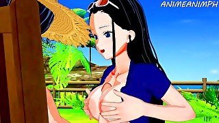One Piece Hentai: Nico Robin Big Boobs Tittyfuck Cumshot