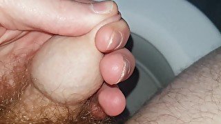 pathetic man plays with his tiny micropenis