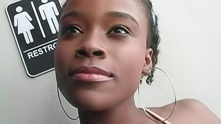 Sexy Ebony Babe With Hot Ass Sucking And Fucking Big White Cock