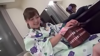 Hardcore sex with a cutie wearing a pretty kimono