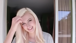 Enjoyable honey with blonde hair in her first porn video ever