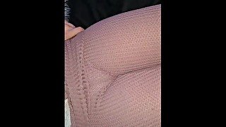 My super tight leggings are removed showing panties
